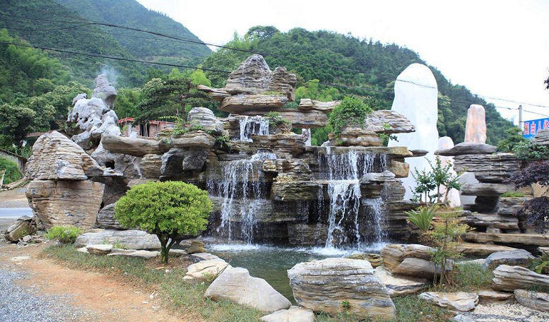 大型園林風景區(qū)千層石水池魚池假山制作